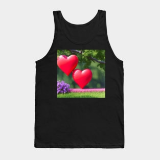 Valentine Wall Art - Hearts growing together - Unique Valentine Fantasy Planet Landsape - Photo print, canvas, artboard print, Canvas Print and T shirt Tank Top